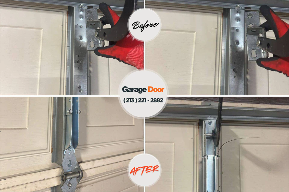 Before and after: garage door repair Larimore, ND